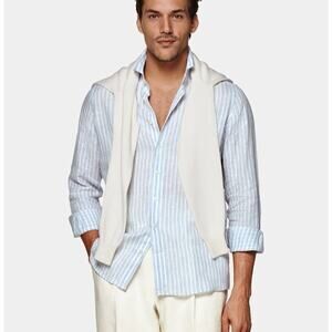 Classic Blue Striped Men's Shirt